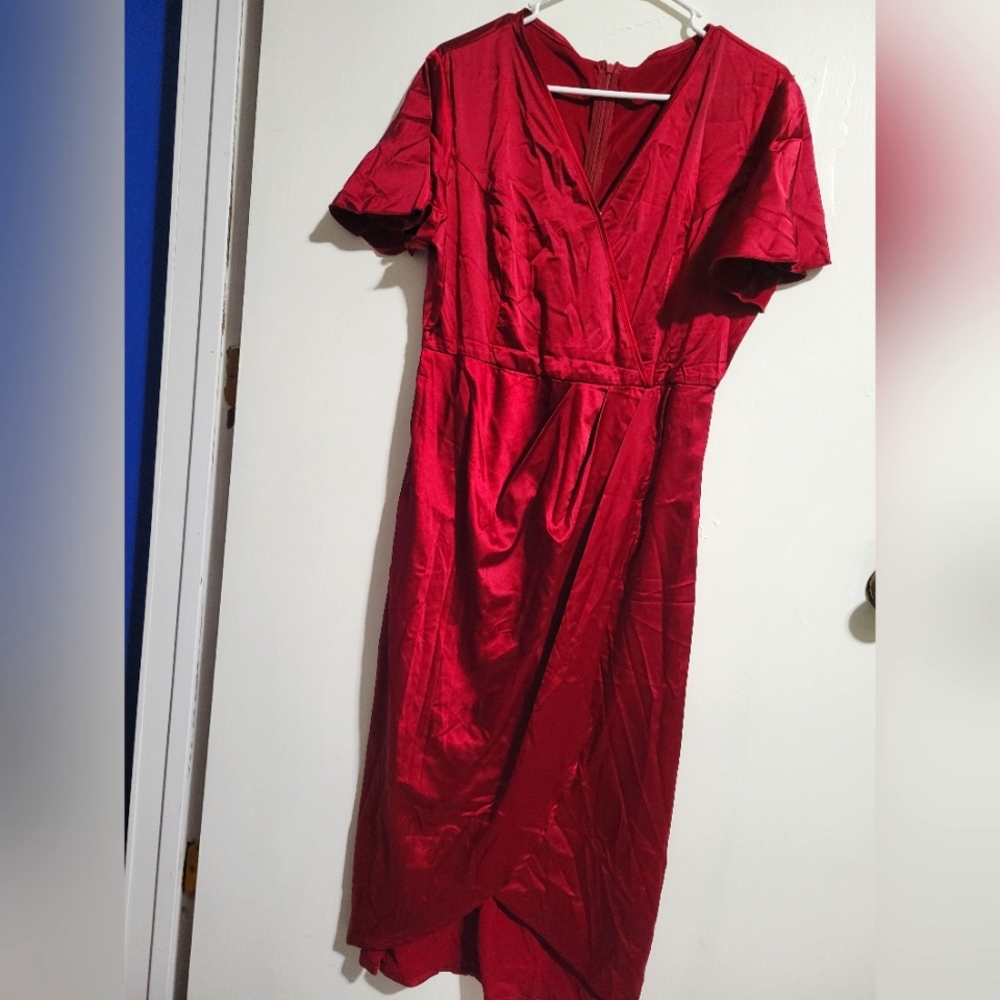Satin midi dress NWOT